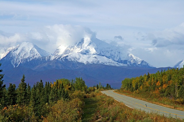 The dramatic scenery alongside the Alaskan Highway
