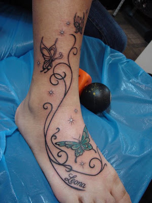 Foot Tattoo Designs With Specially Butterfly tattoo Pictures