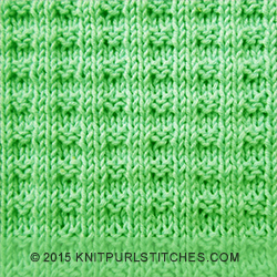 This knit and purl pattern is incredibly easy to create, making it ideal for beginning knitters.