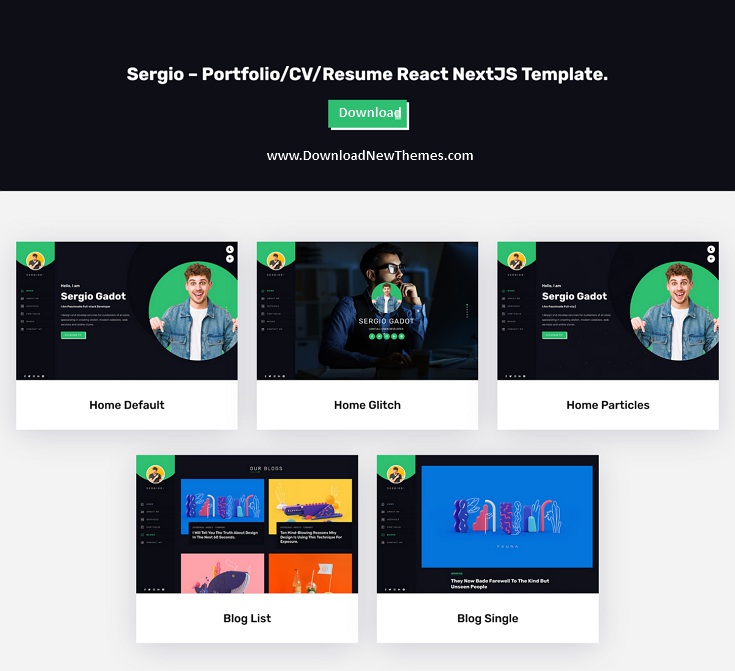 Sergio – Personal Portfolio React NextJS Template Review