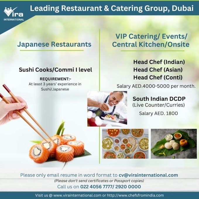 Catering Jobs for Dubai, UAE