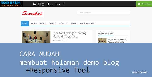 cara mudah membuat halaman demo template blog responsive tooll