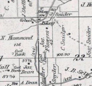 Joseph Flowers parcel 1875 Plat Map Clayton Twp Perry Co OH closeup