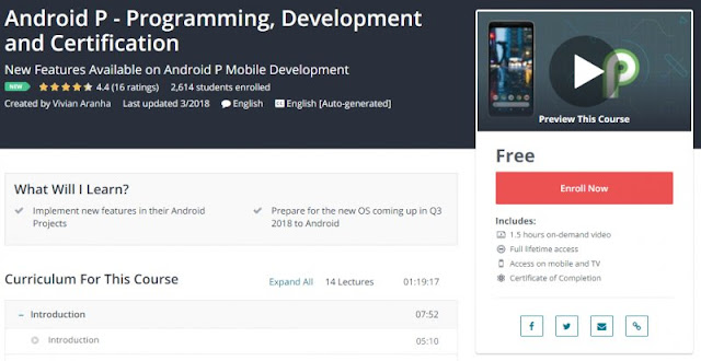 [100% Free] Android P - Programming, Development and Certification