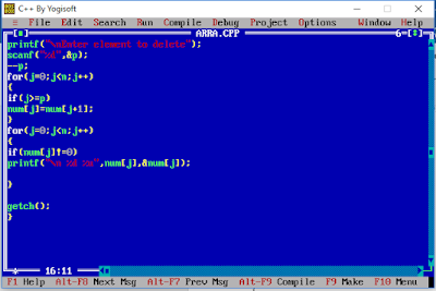 Program to delete element in array