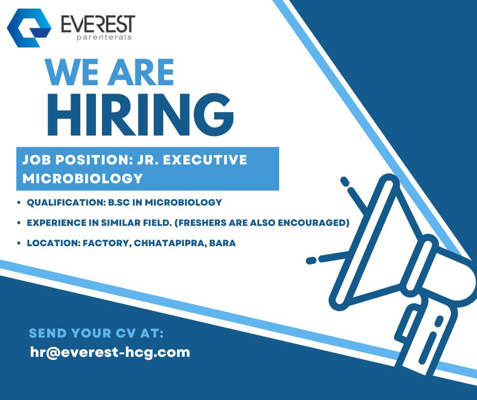 Job Availables,Everest Parenterals Pvt. Ltd.  Job Vacancy For BSc In Microbiology- Freshers/ Experienced