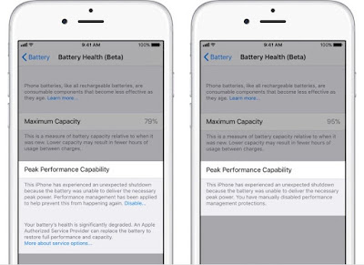 Battery Health feature if your device has a degraded battery