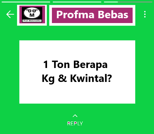 1 Ton Berapa Kg dan Kwintal