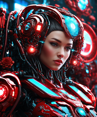 Radiant Red Cyborg