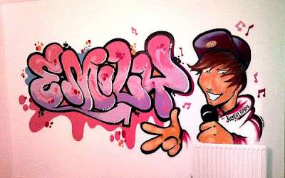 Justin Bieber Cartoon Graffiti
