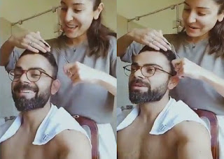 Anushka Sharma Gives Virat Kohli a Haircut 