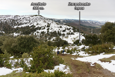 Ascenso a la loma cimera de La Llana