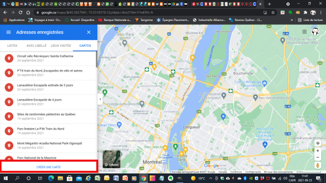 Google My Maps - Créer une nouvelle carte