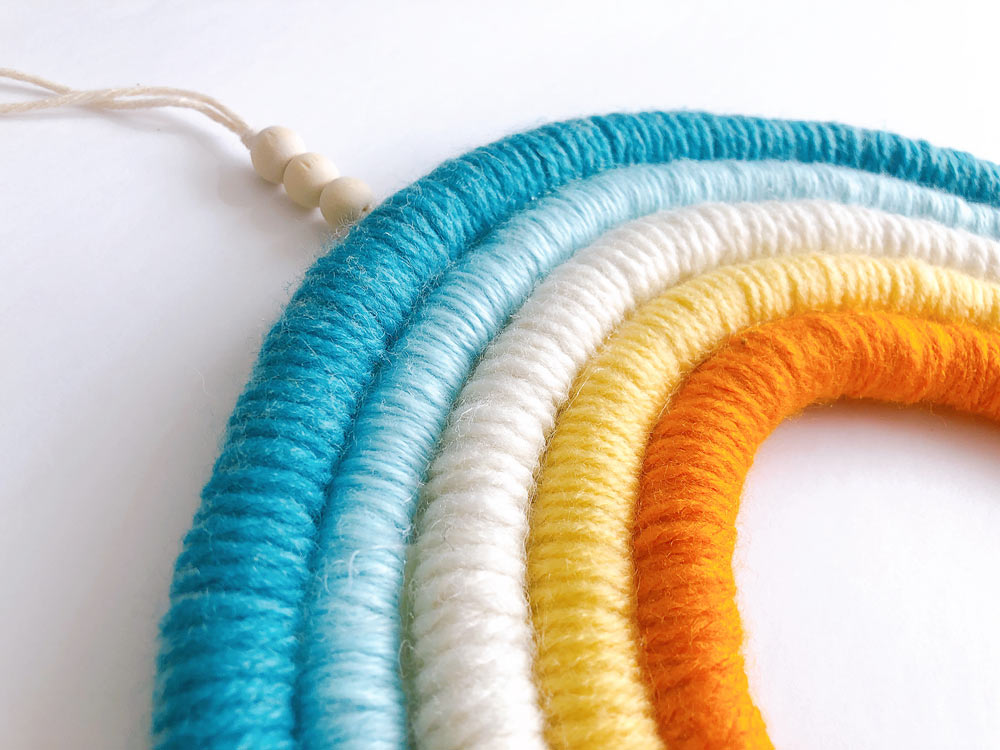 DIY Rainbow Wall Hanging Tutorial (with matching mini charm)