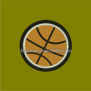 Basketball Embroidery Design Applique