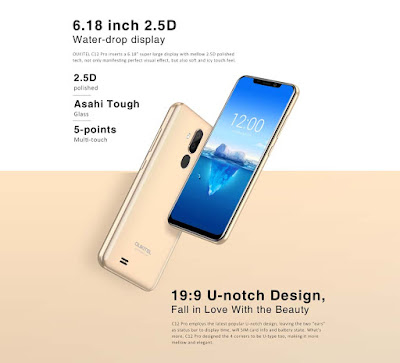 OUKITEL C12 Pro 6.18 Inch Android 8.1 3300mAh 2GB RAM 16GB ROM MT6739 1.3GHz Quad Core 4G Smartphone 