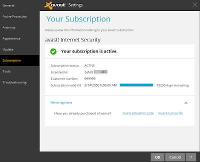 Avast 9 internet security free license key (working till 2050)