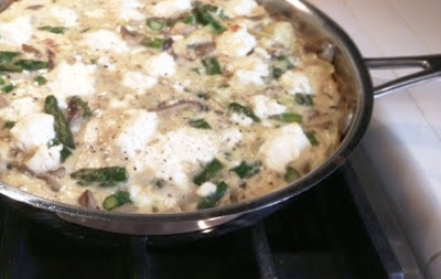 Mushroom, Asparagus and Goat Cheese Frittata