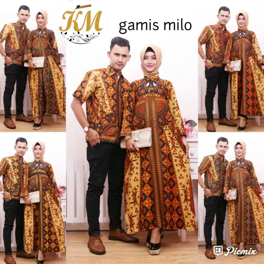  Contoh  Baju  Couple  Baju  Gamis  Batik Busana Muslim Terbaru 2019