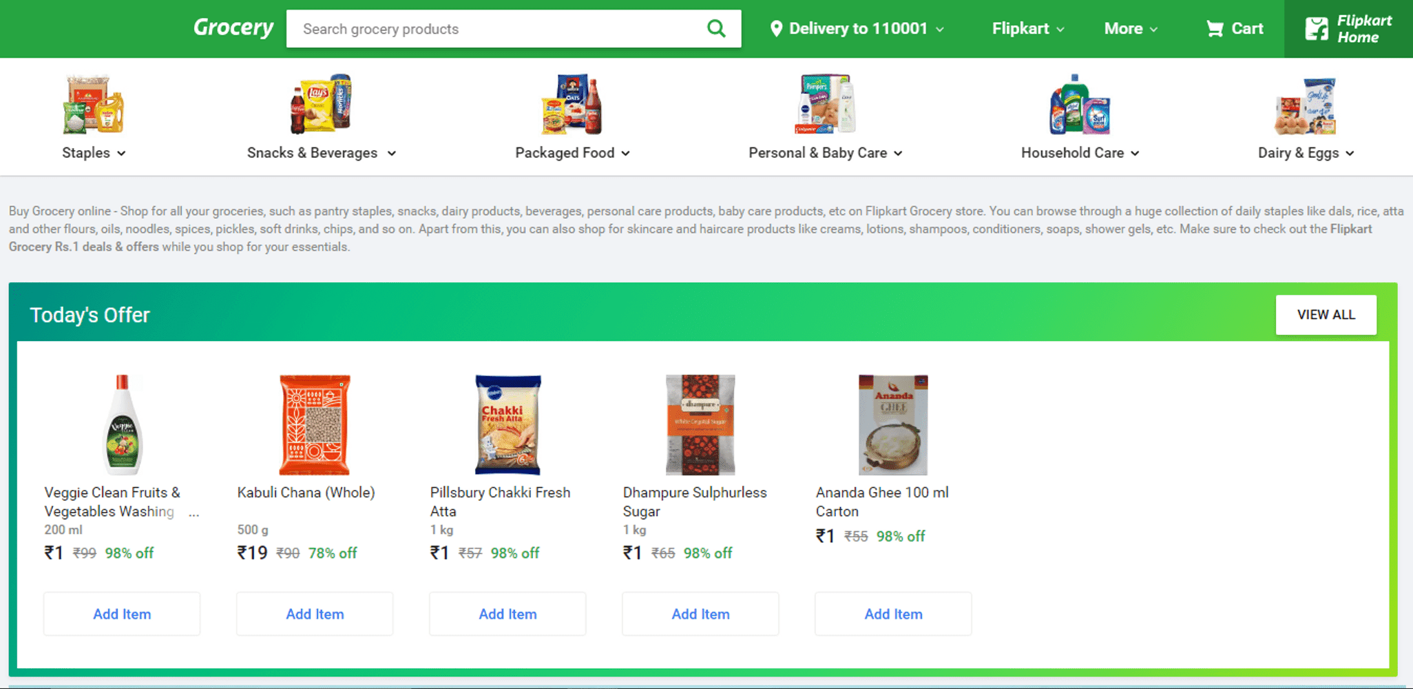 Save Upto 50% On Your Grocery Through Flipkart Supermart