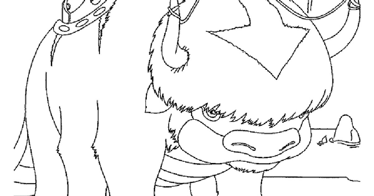 Download Appa And Momo Avatar Coloring Pages | dExa Byte Free Printable Kids Coloring Pages