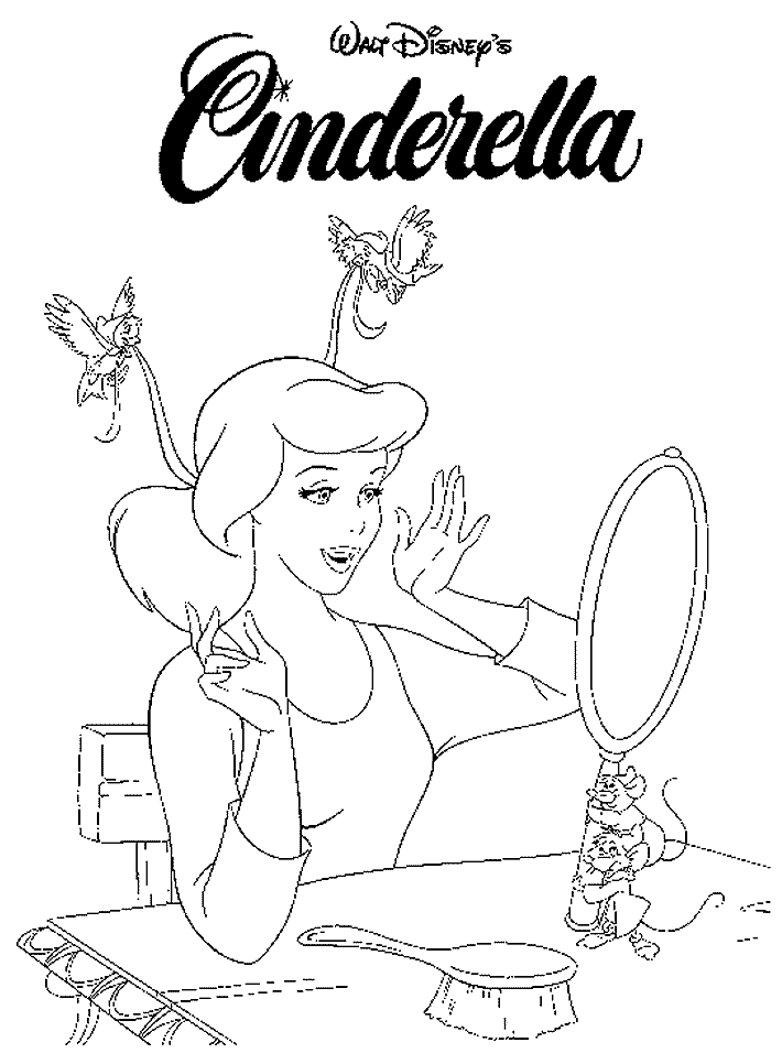 Mewarnai Cinderella  Ayo Mewarnai