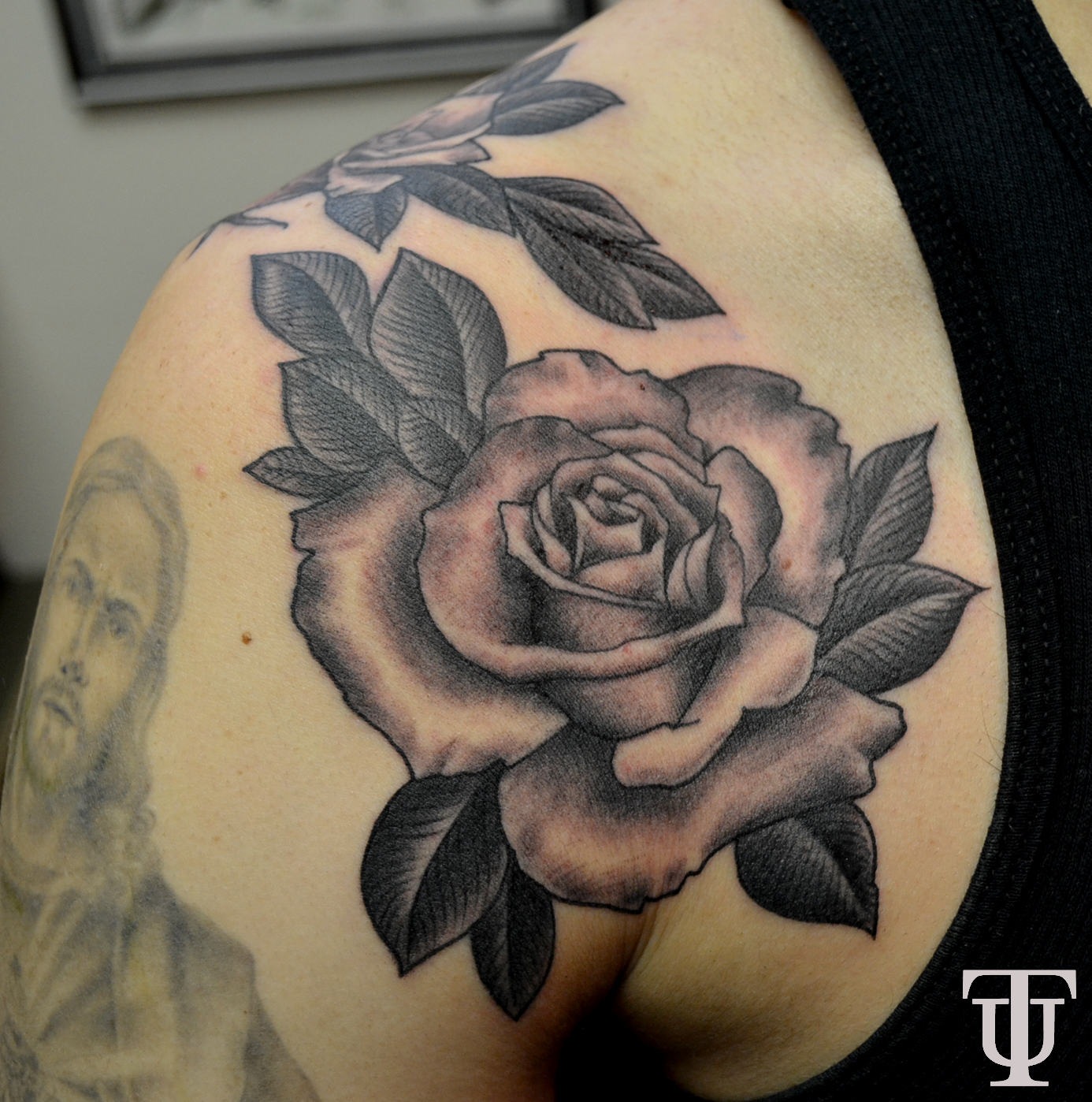Black and White Rose Tattoo Designs