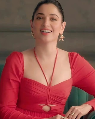 Actress Tamanna Bhatia Hot Sexy Photos in Red Dress