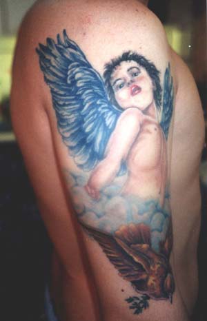 angel tattoos for men on arms. sad angel tattoo how to remove