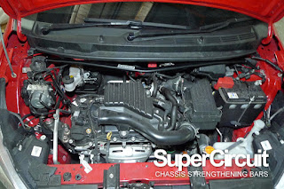 SUPERCIRCUIT Front Strut Bar/ Front Engine Bar/ Front Tower Brace made for the 2018 Perodua Myvi 1.5 (Myvi Gen3).