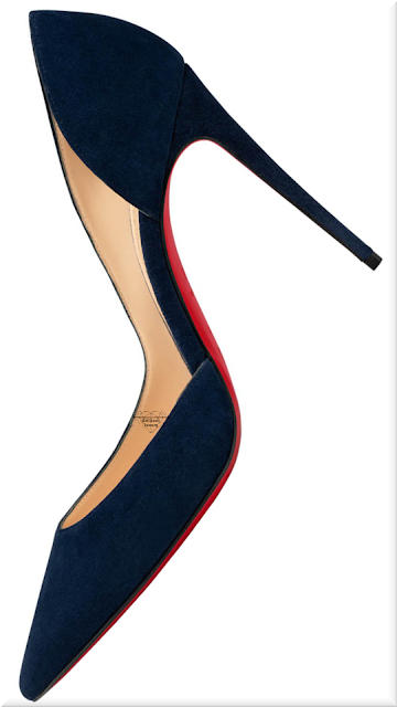 ♦Bavarois blue Christian Louboutin Iriza veau velours stiletto pumps #christianlouboutin #shoes #black #brilliantluxury