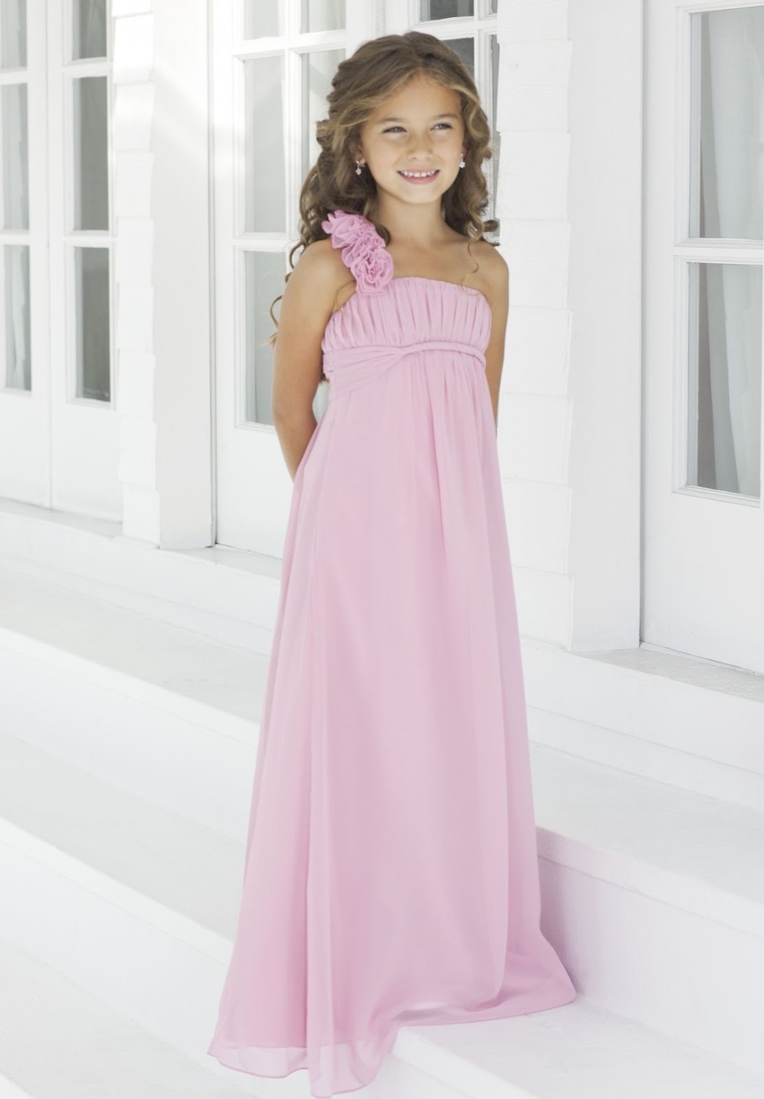 pink junior bridesmaid dresses