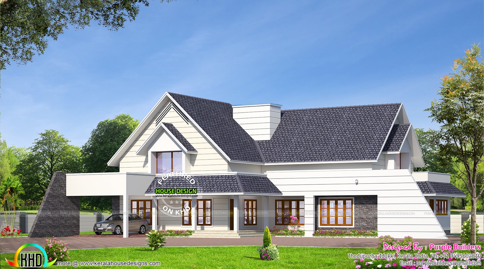  Bungalow  house  design  Kerala  home  design  and floor plans 