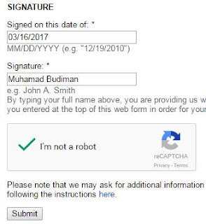 Formulir signature melaporkan pencuri konten ke DMCA