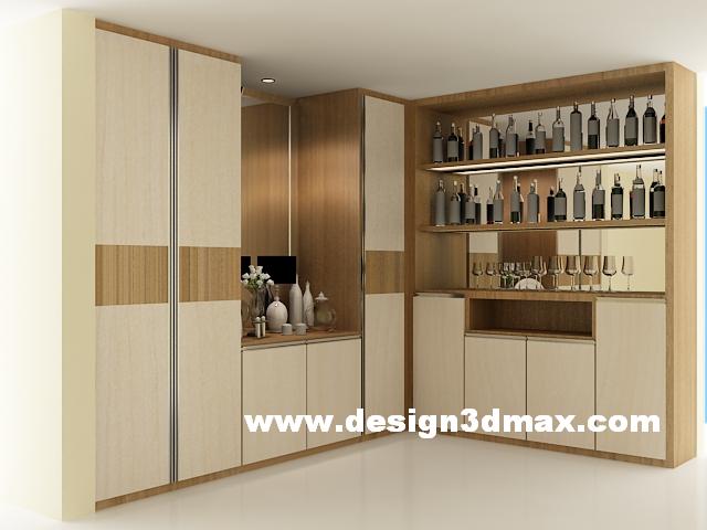 Jasa Desain Ruko Minimalis Modern: Desain Almari Pantry Mini Bar 