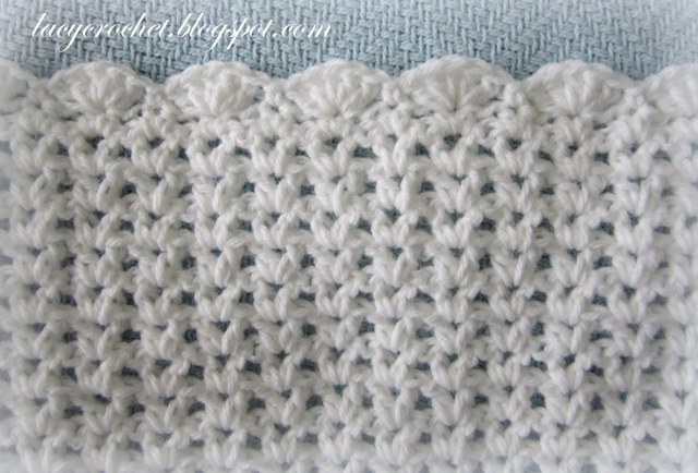 Lacy Crochet: VStitch Baby Afghan with Scalloped Trim