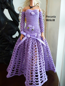 Vestido Longo de Crochê Com Luvas Para Barbie ou Susi Por Pecunia MillioM 2