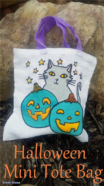 how to embroider a Halloween candy bag