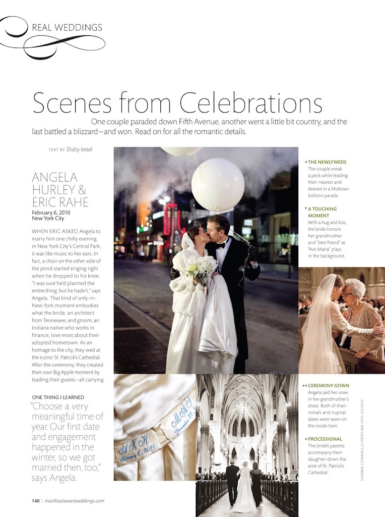 Martha Stewart Weddings Winter 2011 Issue Scenes from Celebrations