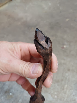 bixu de madeira cabo de colher wood dragon face резная ручка поварёжки