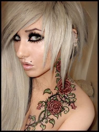 The last of my Pictures of Tattoos is this blonde stunner and her rose 