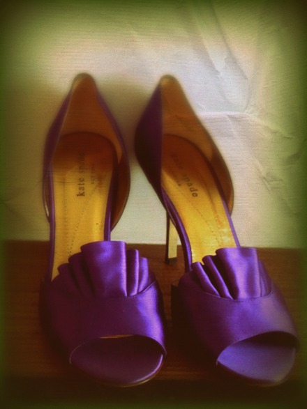 Purple Kate Spade Shoes my daughter wore under her wedding dress I altered 