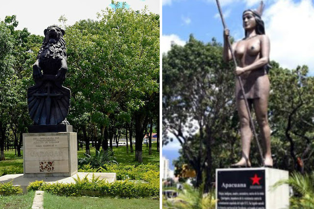 Régimen de Maduro cambió estatua del León de Caracas por la de una india en pelotas