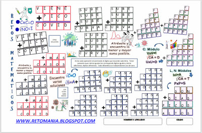 Alfaméticas, Criptoaritméticas, Criptosumas, Juego de letras, Juego de Palabras, Suma de palabras, Retos matemáticos, Desafíos matemáticos, Problemas matemáticos, Problemas de lógica