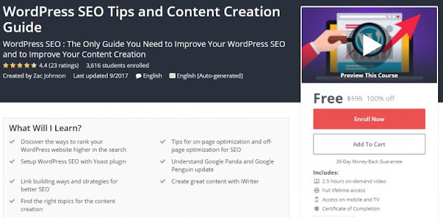 [100% Off] WordPress SEO Tips and Content Creation Guide| Worth 195$