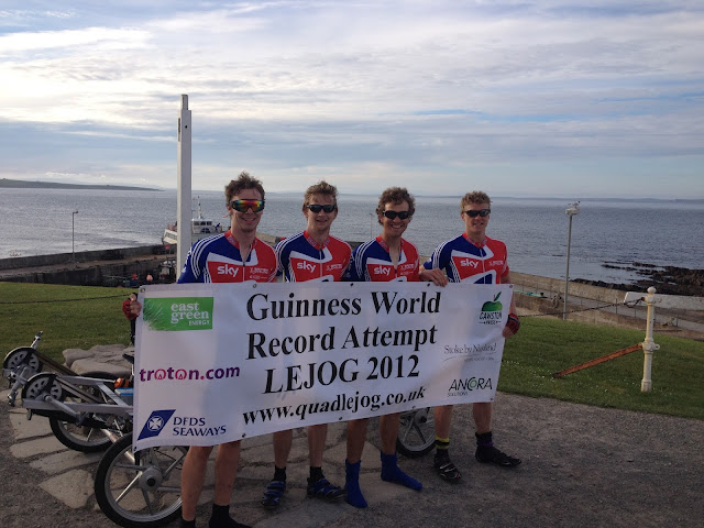 At the finish line in John O'Groats