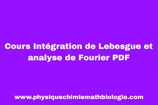 Cours Intégration de Lebesgue et analyse de Fourier PDF