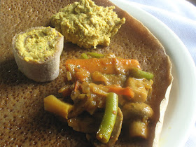 mixed vegetables in a basic Ethiopian sauce