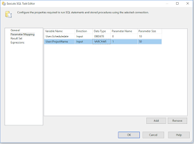 SSIS SQL Task Editor Parameter Mapping