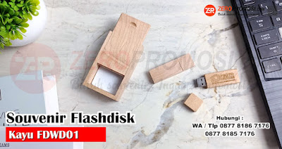 Jual Souvenir Usb Flashdisk Promosi Wood Persegi FDWD01